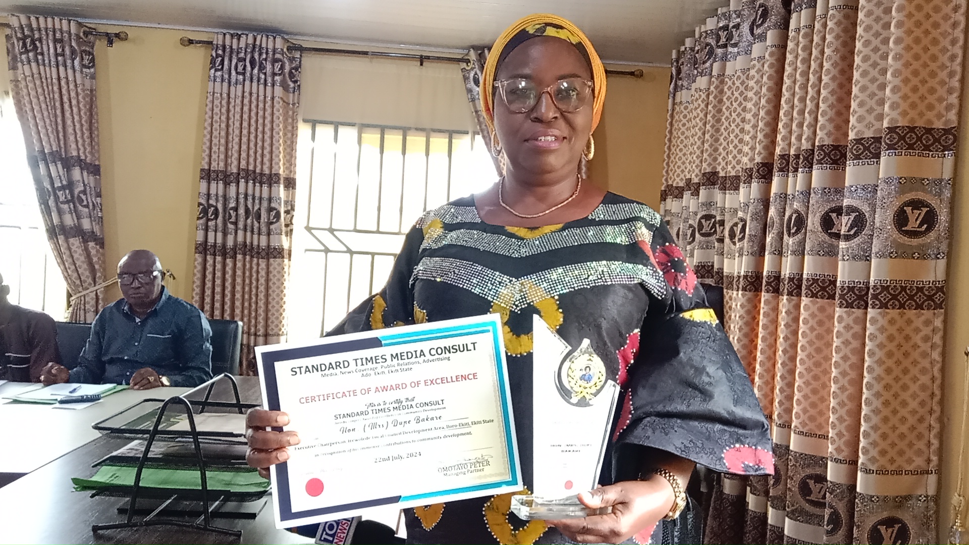 Irewolede LCDA Chair, Hon. Bakare Receives Award of Excellence in Community Development