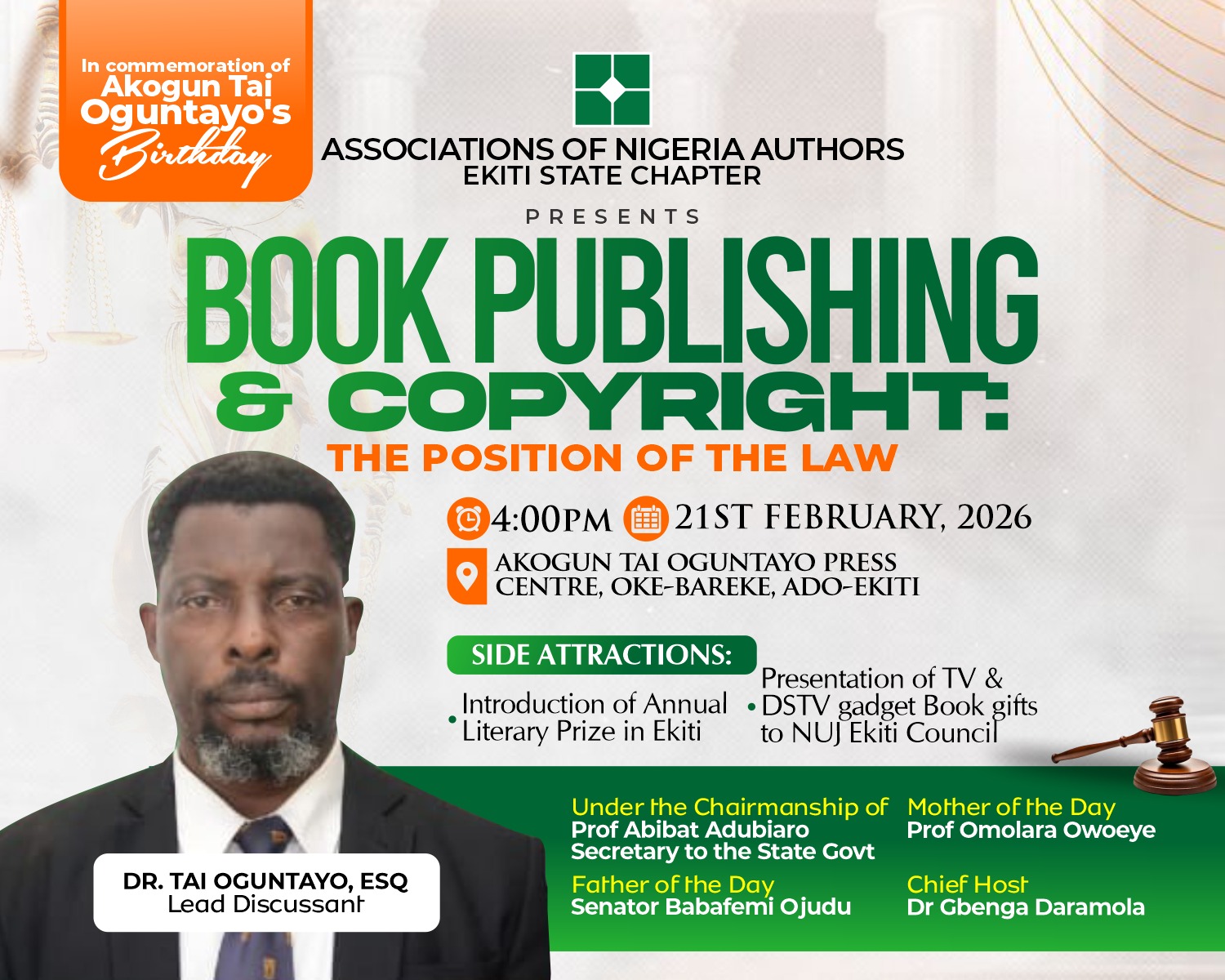 Ekiti SSG, Ojudu, Varsity Dons, others To Grace Ekiti ANA event